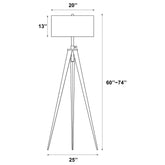 Harrington 60-inch Drum Shade Metal Tripod Floor Lamp Black
